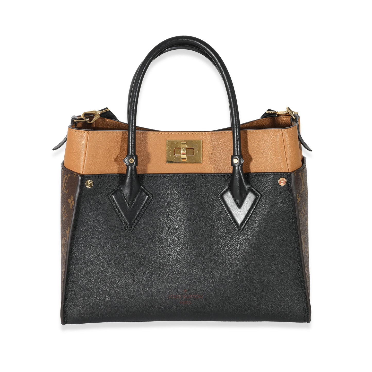 Louis Vuitton  Black Calfskin Monogram On My Side MM