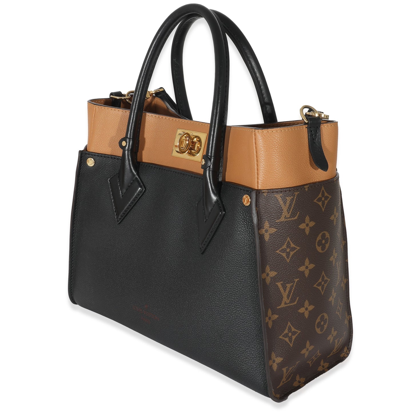 Louis Vuitton  Black Calfskin Monogram On My Side MM