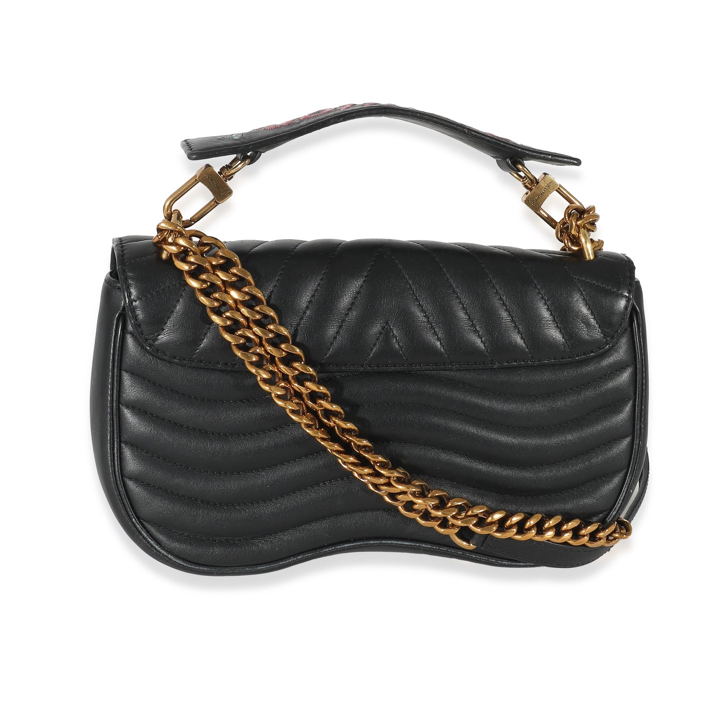Louis Vuitton  Black Calfskin Patches New Wave Chain MM