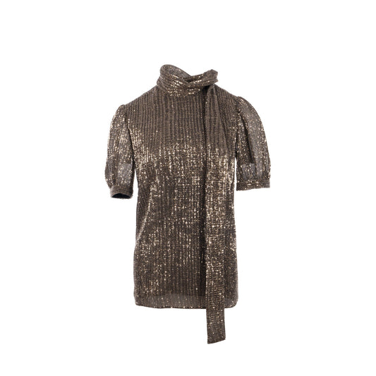 Luxury CELINE size 34 lavalli/ tulle blo  Top/polyster Gold