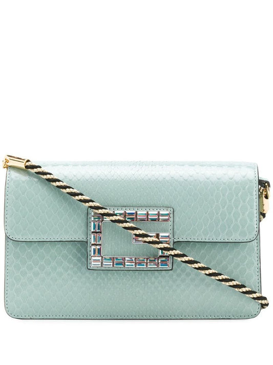 Gucci - square G shoulder bag - women - Ayers Snakeskin - One Size - Green