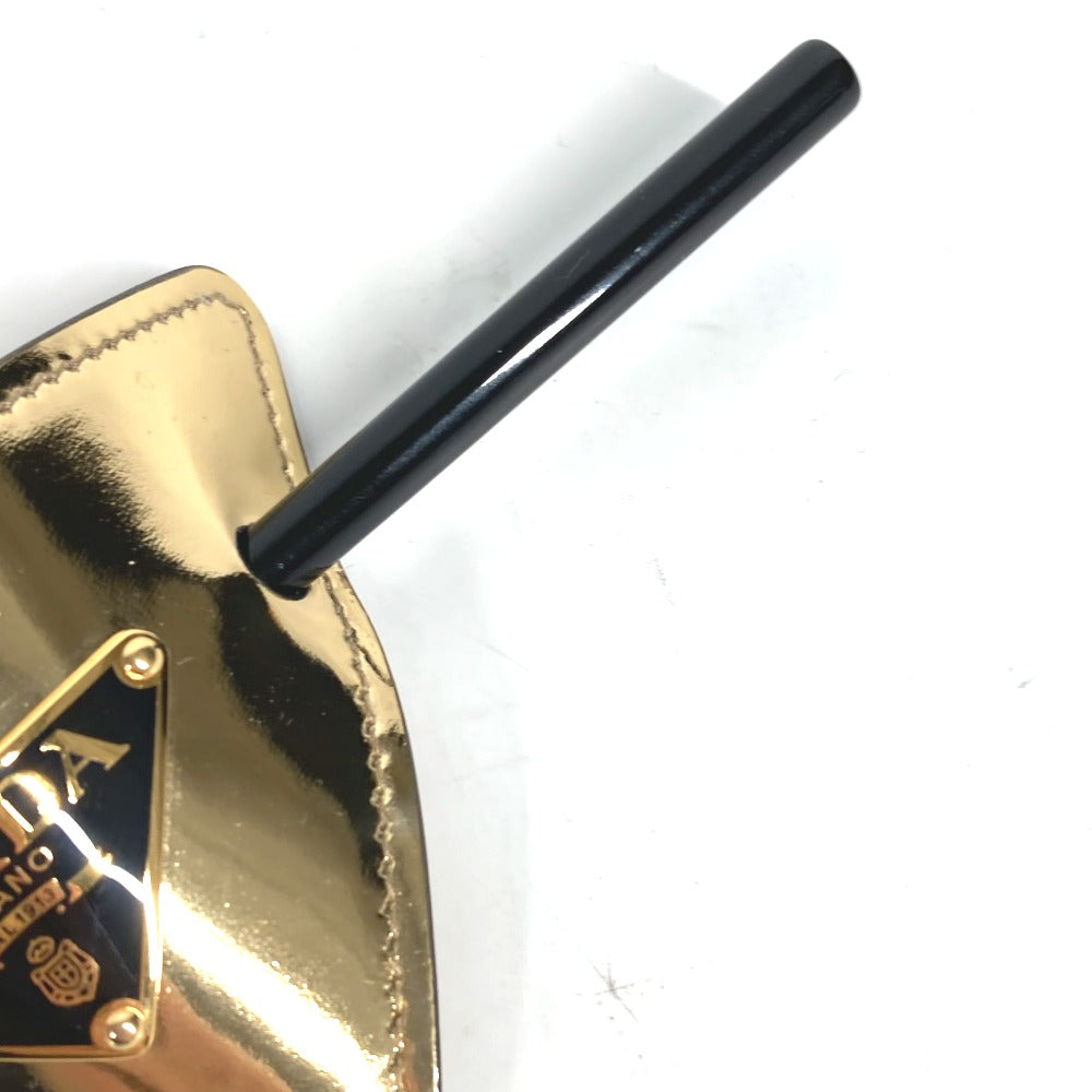 PRADA hair accessory 1IF004 leather gold hair accessory triangle logo Women