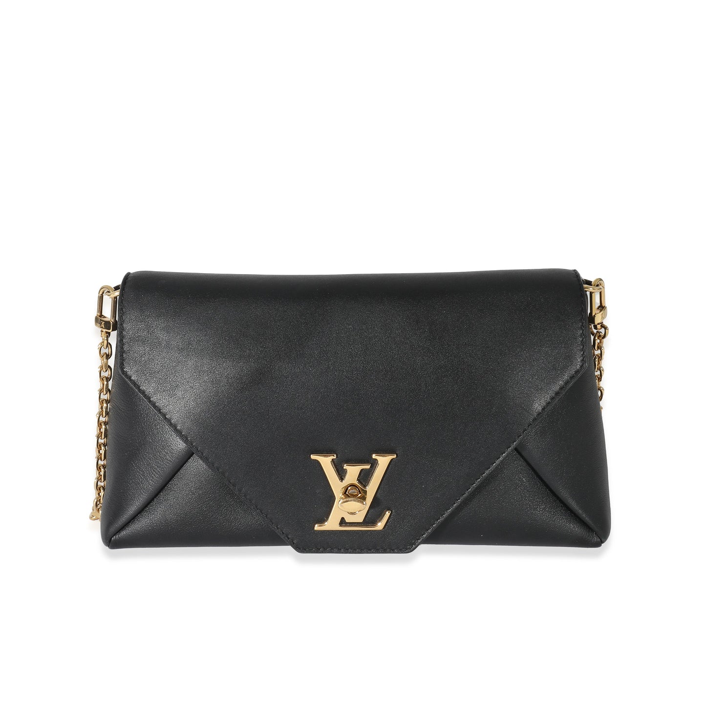 Louis Vuitton  Black Calfskin Love Note Chain Clutch 