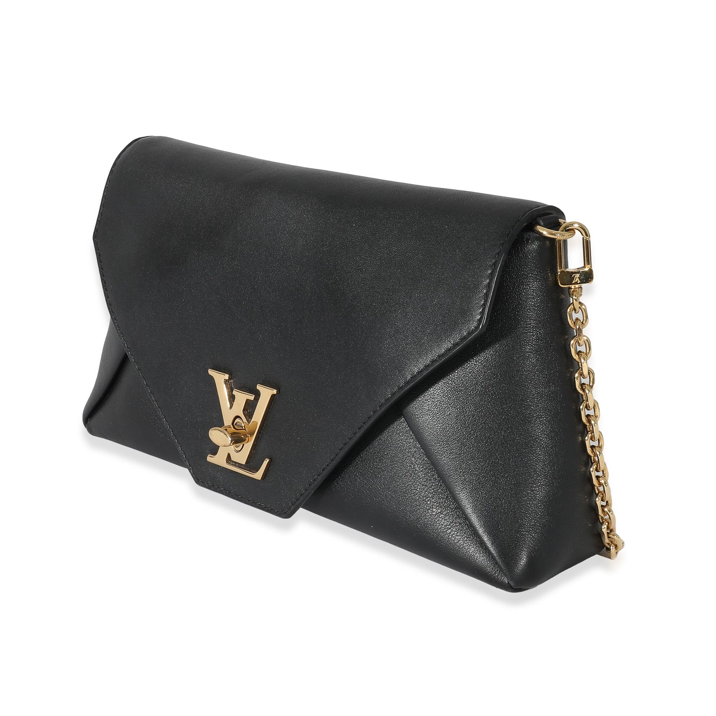 Louis Vuitton  Black Calfskin Love Note Chain Clutch 