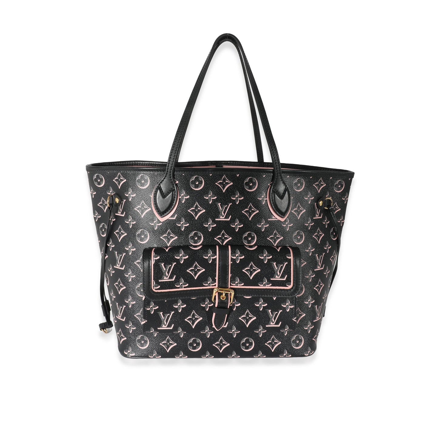Louis Vuitton  Black Pink Monogram Canvas Fall For You Neverfull MM