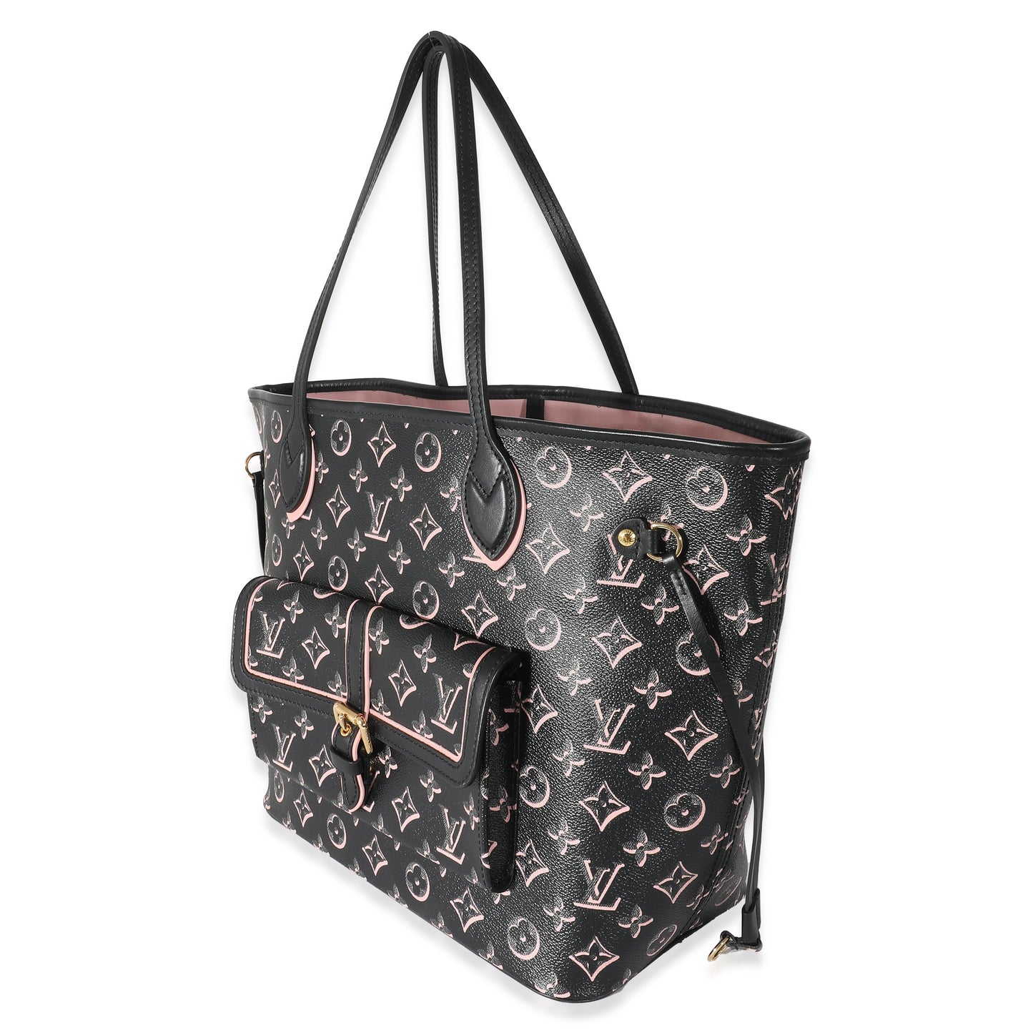 Louis Vuitton  Black Pink Monogram Canvas Fall For You Neverfull MM