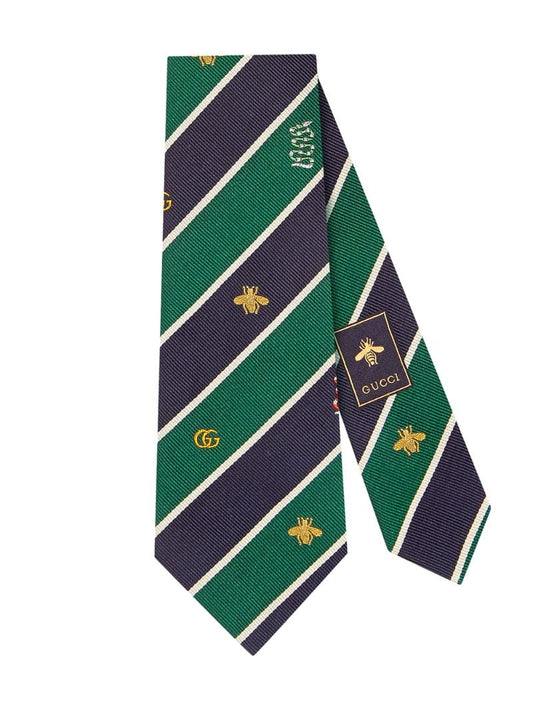 Gucci - symbols motif silk tie - men - Silk - One Size - Green
