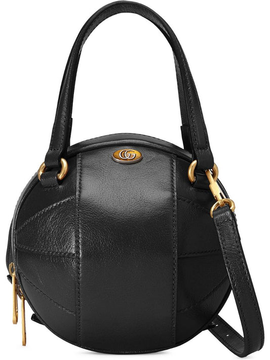 Gucci - Basketball shaped mini shoulder bag - unisex - Linen/Flax/metal/Cotton/Leather - One Size - Black