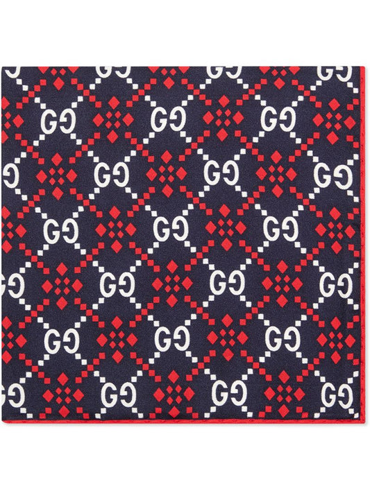 Gucci - GG diamond silk pocket square - men - Silk - One Size - Blue