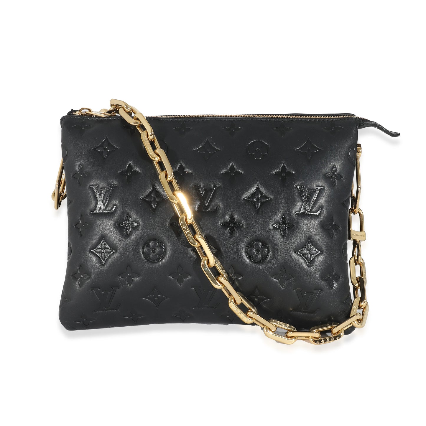Louis Vuitton  Black Puffy Lambskin Coussin PM
