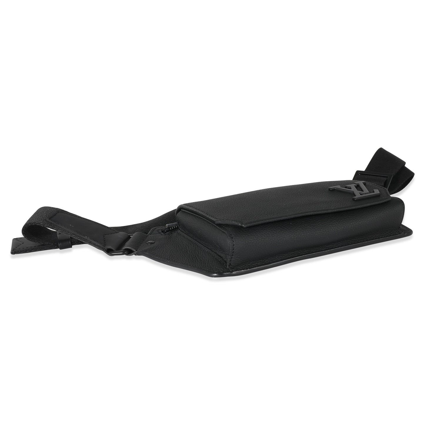 Louis Vuitton  Black Grained Calfskin Aerogram Takeoff Sling Bag