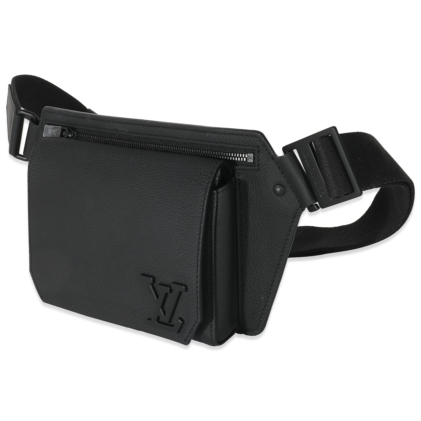 Louis Vuitton  Black Grained Calfskin Aerogram Takeoff Sling Bag