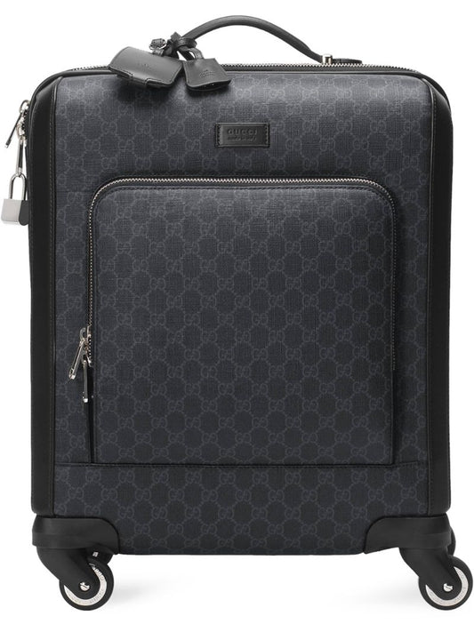 Gucci - GG Supreme suitcase - men - metal/Nylon/Canvas/Leather - One Size - Black