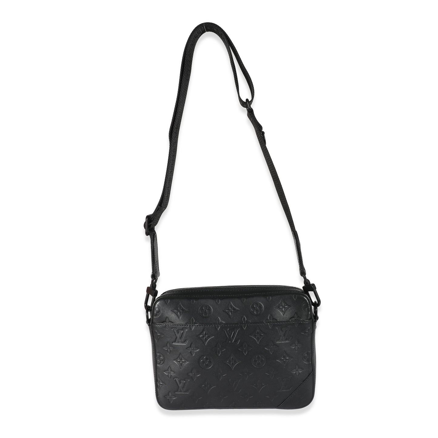 Louis Vuitton  Black Monogram Shadow Leather Duo Messenger Bag