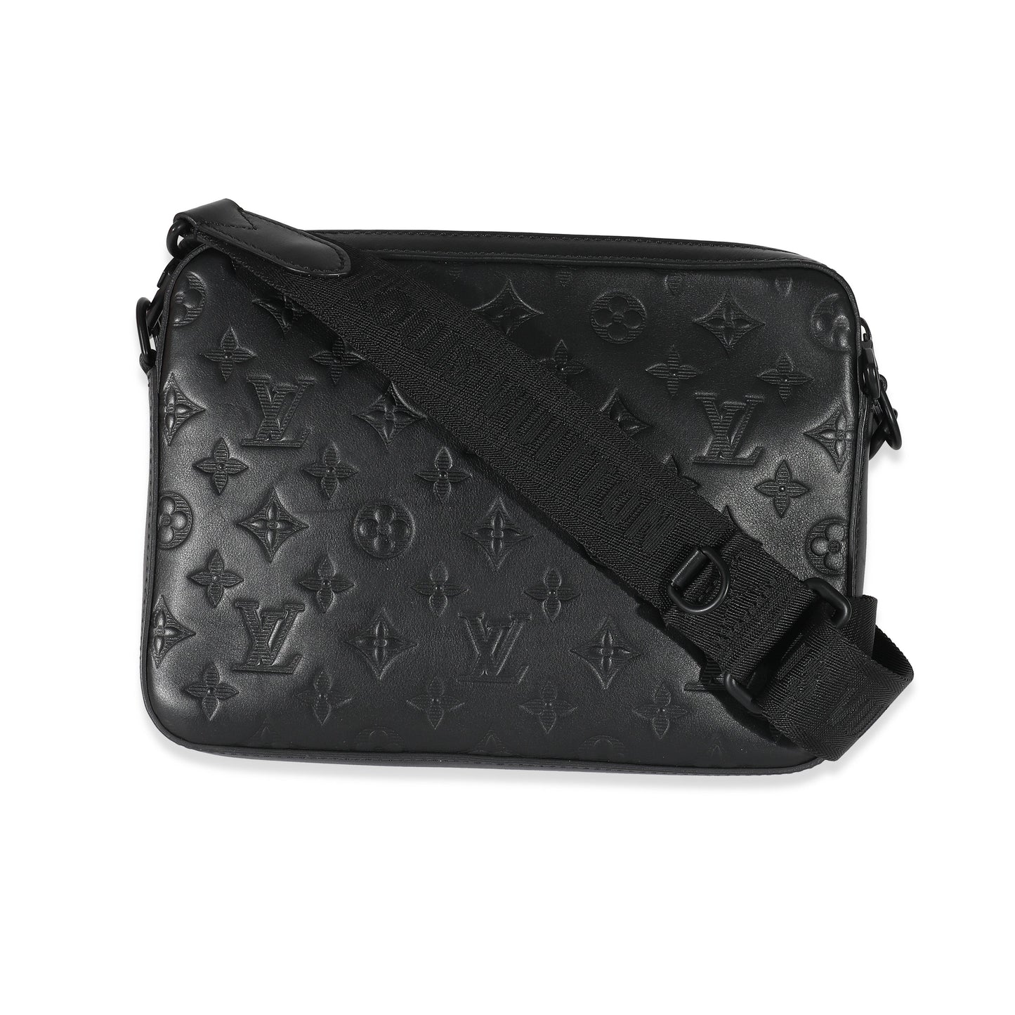 Louis Vuitton  Black Monogram Shadow Leather Duo Messenger Bag