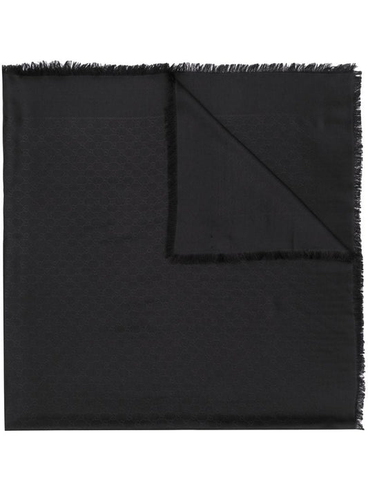 Gucci - GG monogram scarf - men - Wool/Silk - One Size - Black