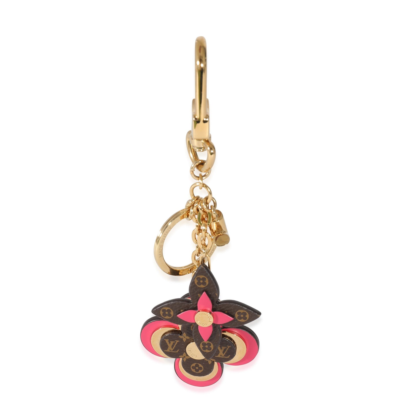 Louis Vuitton  Metal Canvas Blooming Flowers Bag Charm 