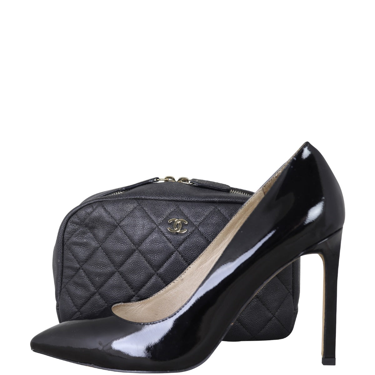 Chanel Quilted Cosmetic Case Medium | Black Diamond
