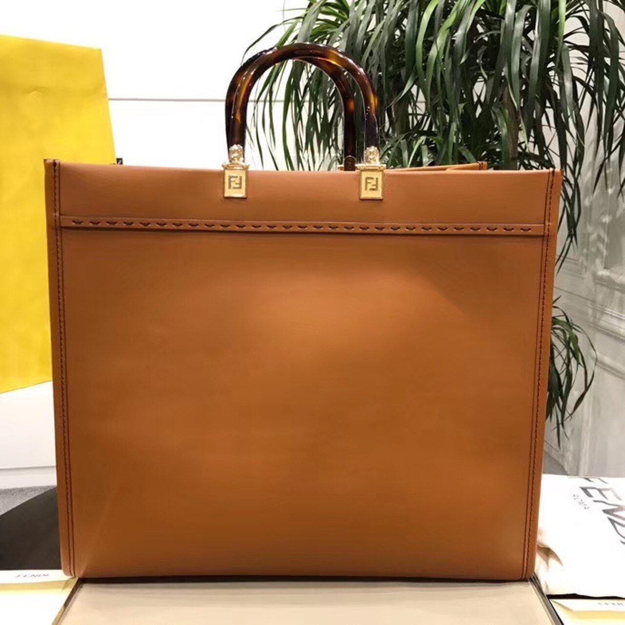 FI Sunshine Large Tote Bag Brown For Women, Handbags, Shoulder And Crossbody Bags 15.7in/40cm FF 8BH372ATop QualityLF0PWZ