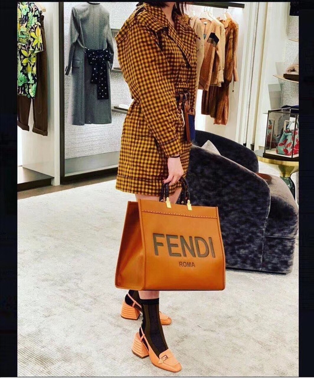 FI Sunshine Large Tote Bag Brown For Women, Handbags, Shoulder And Crossbody Bags 15.7in/40cm FF 8BH372ATop QualityLF0PWZ