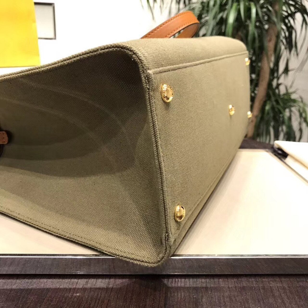 FI Top Quality X-Tote Canvas Bag Khaki For Women, Handbags, Shoulder Bags 16.1in/41cm FF 8BH374