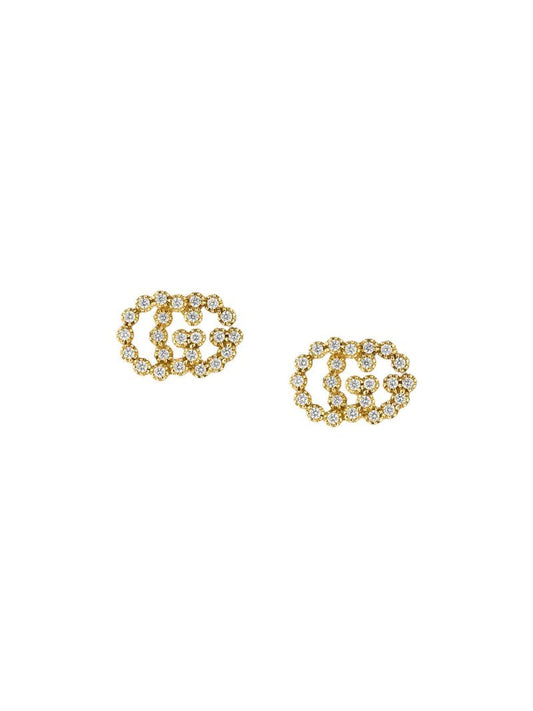 Gucci - GG Running stud earrings - women - 18kt Yellow Gold/Diamond - One Size - 8000