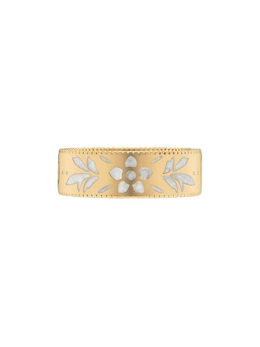 Gucci - Icon ring - women - Enamel/18kt Yellow Gold - 52 - GOLD