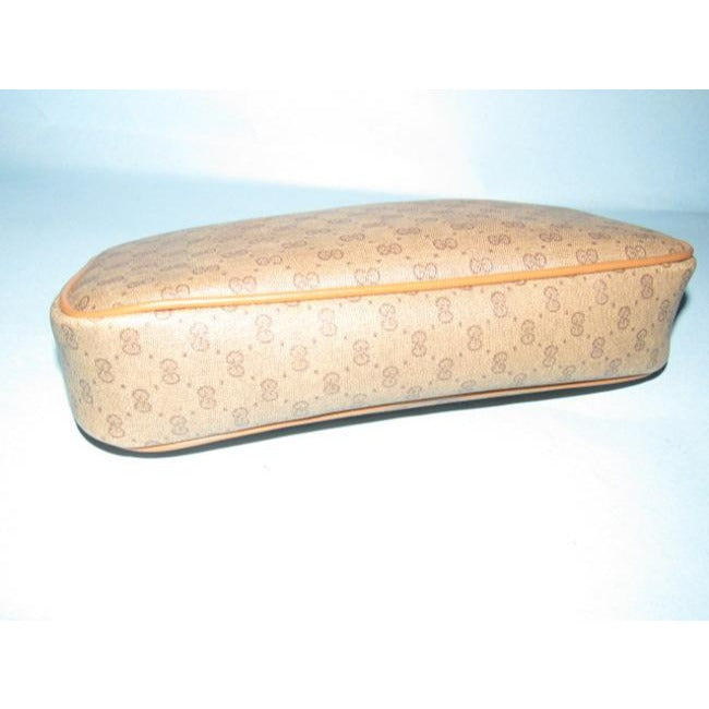 Gucci   Brown Small G Logo Print On Coated Canvas And Camel Leather