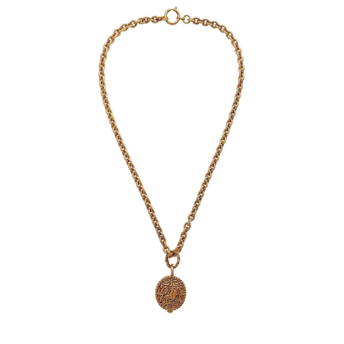 Chanel 24kt Gold   Horse Medallion Necklace