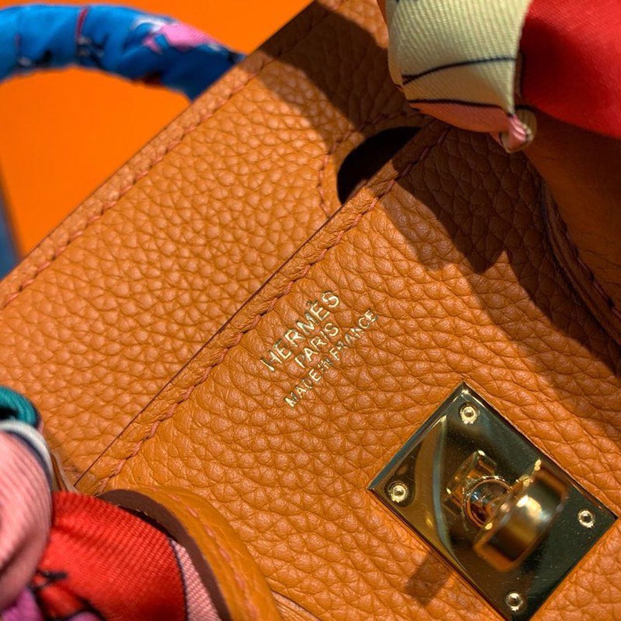 Top Quality Birkin Orange Semi Handstitched With Gold Toned Hardware For Women 30cm/11.8in