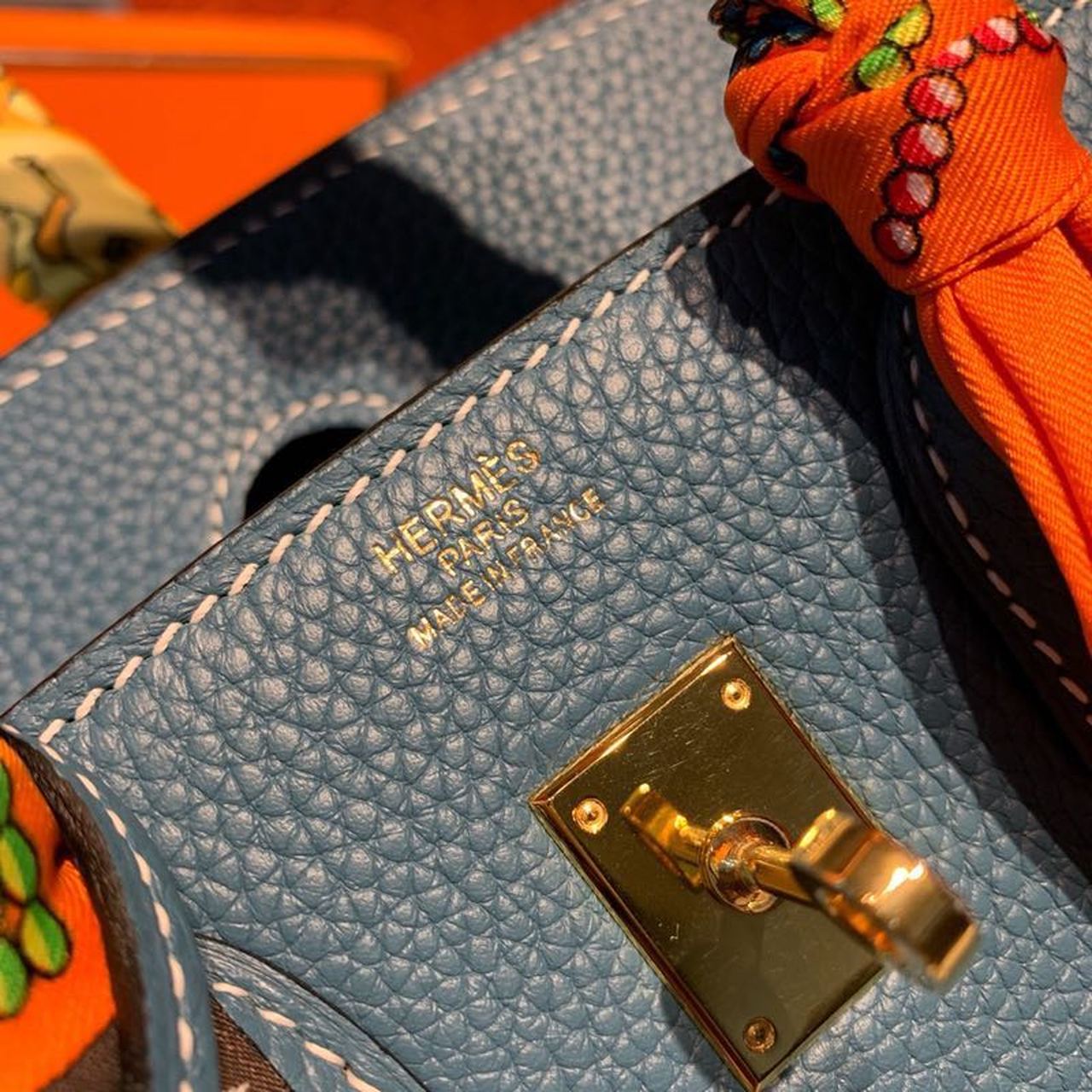Top Quality Birkin Blue Semi Handstitched With Gold Toned Hardware For Women 30cm/11.8in