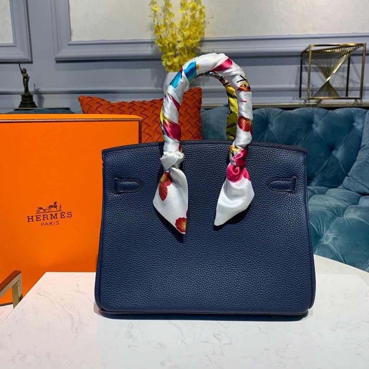 Top Quality Birkin Dark Blue Semi Handstitched With Gold Toned Hardware For Women 30cm/11.8in