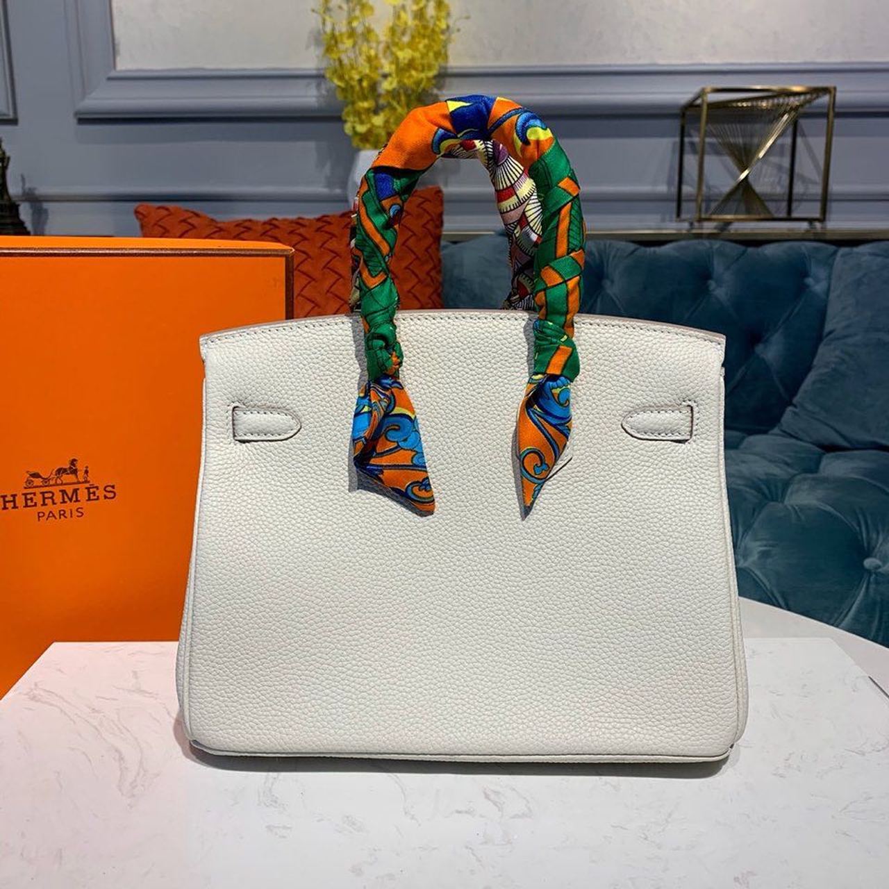 Top Quality Birkin White Semi Handstitched With Gold Toned Hardware For Women 30cm/11.8in