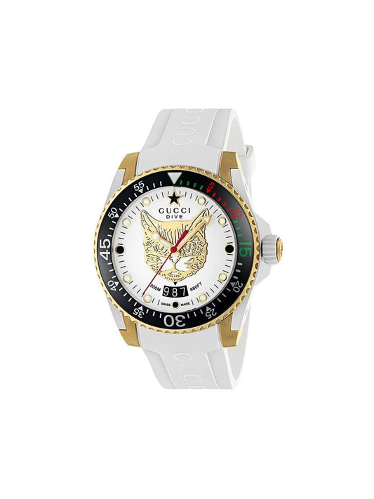 Gucci - Gucci Dive watch, 40mm - women - Gold Plated Metal/Rubber - One Size - White