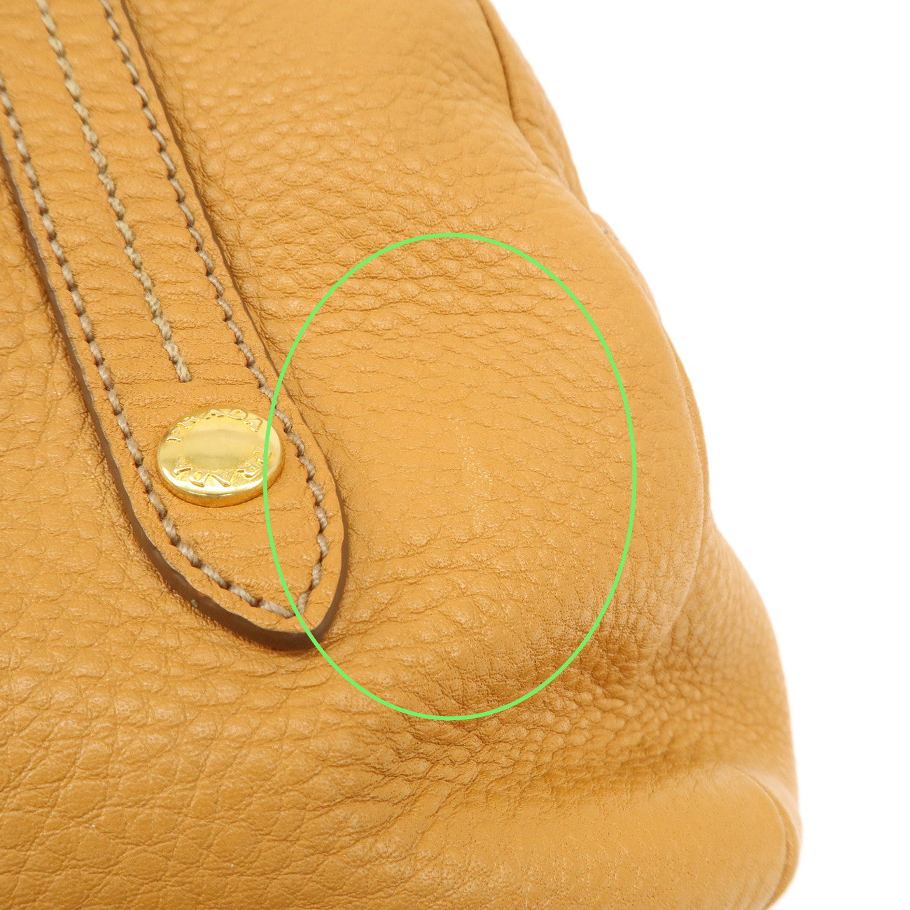PRADA Logo Leather Chain Shoulder Bag Boston Bag Hand Bag Camel BL0692  d