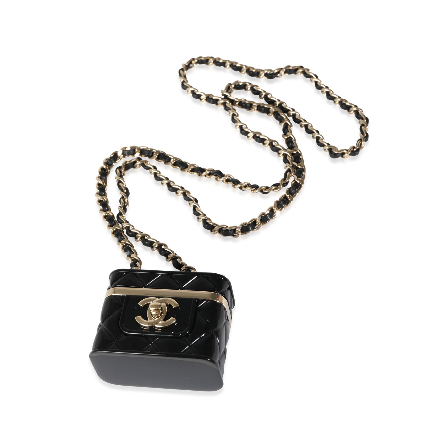 CHANEL B 22 K Mini Vanity Case Pendant in Gold Toned Base Metal