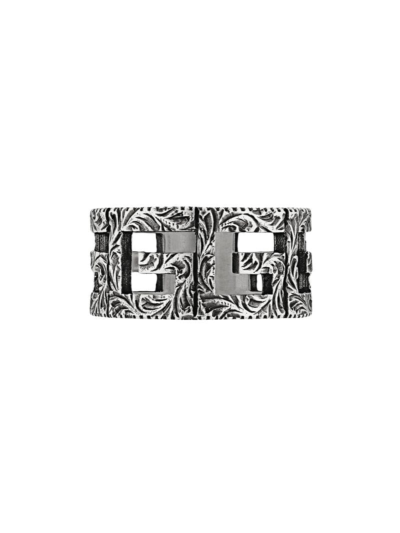 Gucci - Square G motif ring - men - Sterling Silver - 50, 51, 52, 53, 54, 55, 56, 57, 58, 59, 60, 61, 62, 63, 64, 65 - SILVER