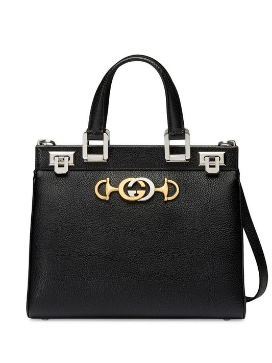 Gucci - Gucci Zumi small top handle bag - women - Leather/metal/Viscose - One Size - Black
