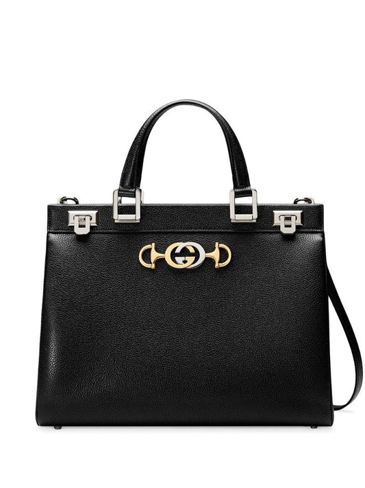 Gucci - Gucci Zumi medium top handle bag - women - Viscose/Leather/metal - One Size - Black