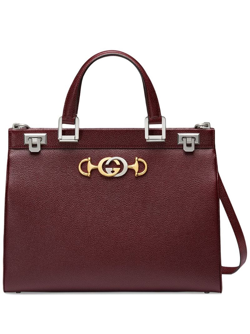 Gucci - Gucci Zumi grainy leather medium top handle bag - women - metal/Leather - One Size - Red