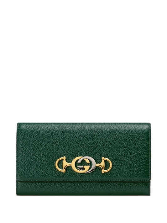 Gucci - Gucci Zumi continental wallet - women - Leather - One Size - Green