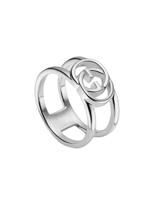 Gucci - Wide ring with interlocking G motif - women - Sterling Silver - 51, 56, 63, 62, 55, 47, 61, 54, 59, 57, 60, 64, 49, 53, 52, 50, 58, 48 - SI...