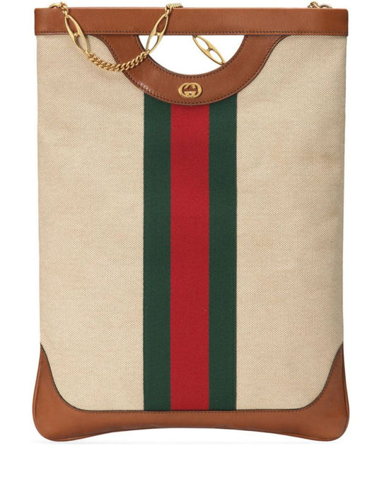 Gucci - Large   canvas tote - women - Canvas - One Size - NEUTRALS