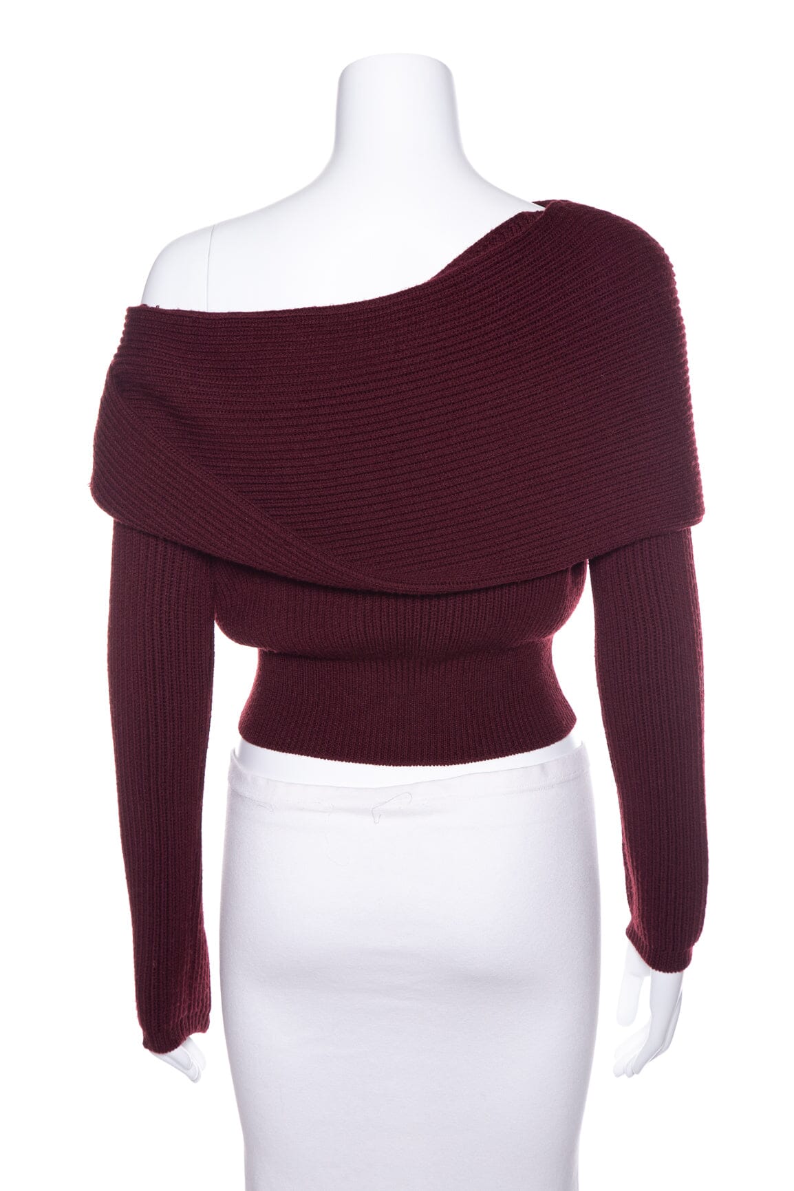 Christian Dior Maroon Off the Shoulder Sweater SZ 10