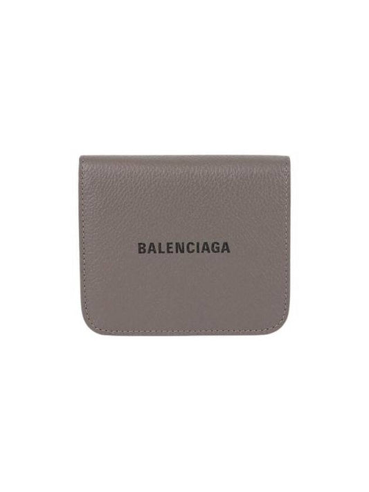 Luxury Balenciaga Trending 2025 Logo Coin Pocket Flap Half Wallet Medium Grey