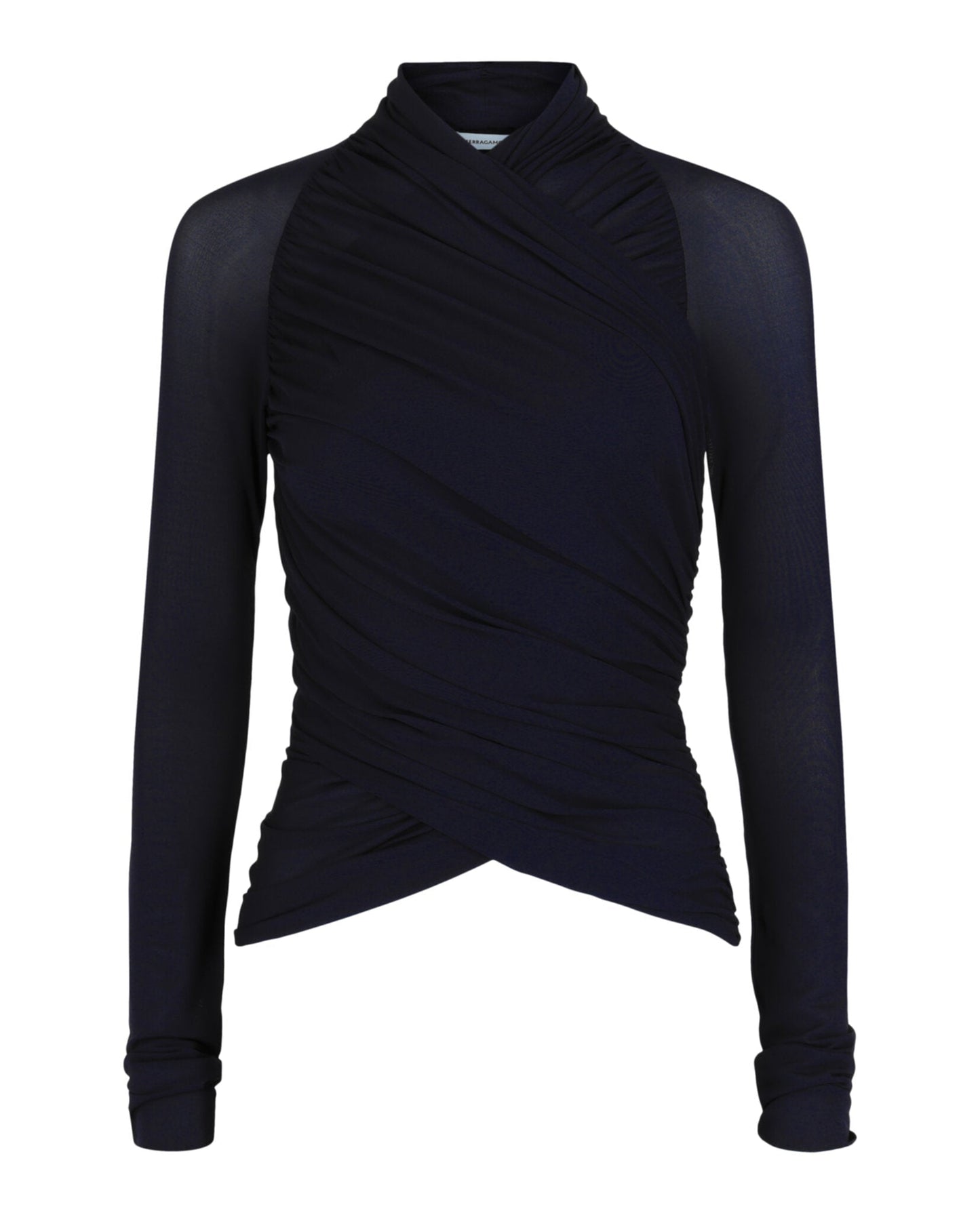 Ferragamo Womens Ruched Long-Sleeve Top