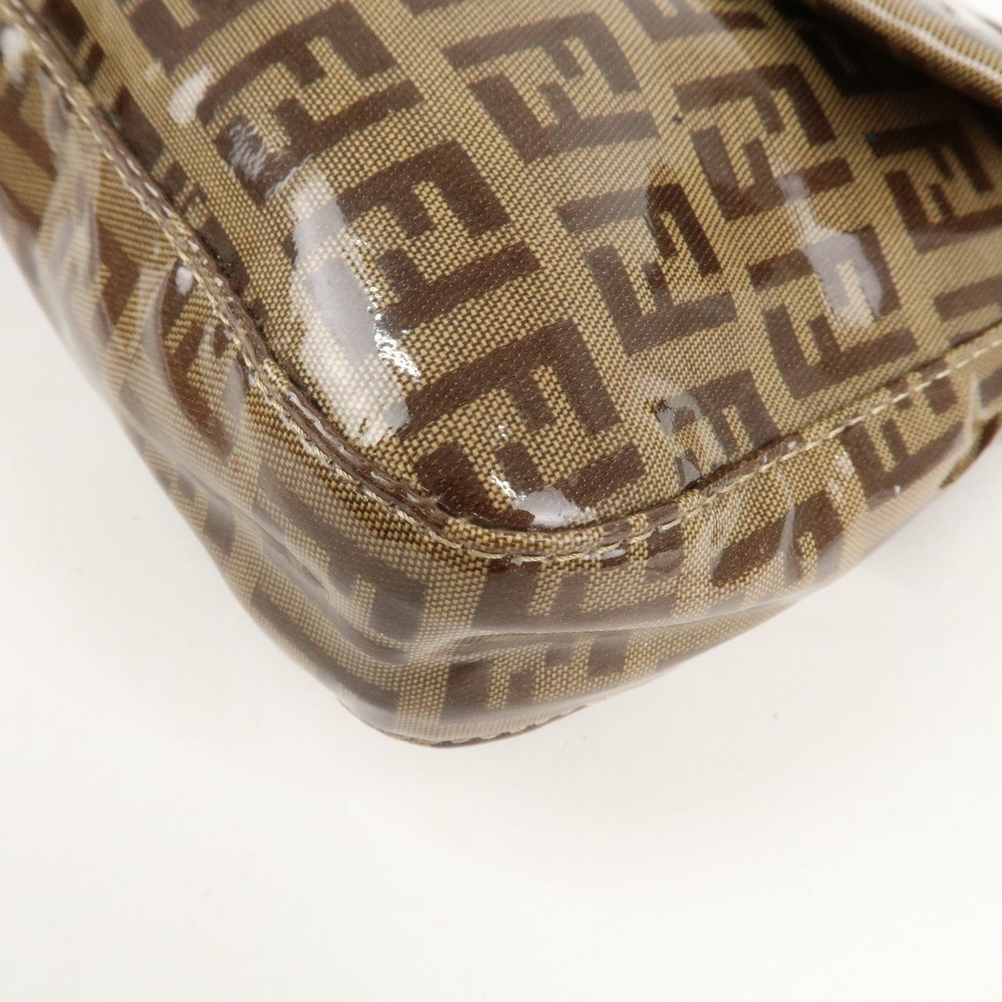 FENDI Mamma Baguette Zucchino PVC Leather Shoulder Bag 26424  d