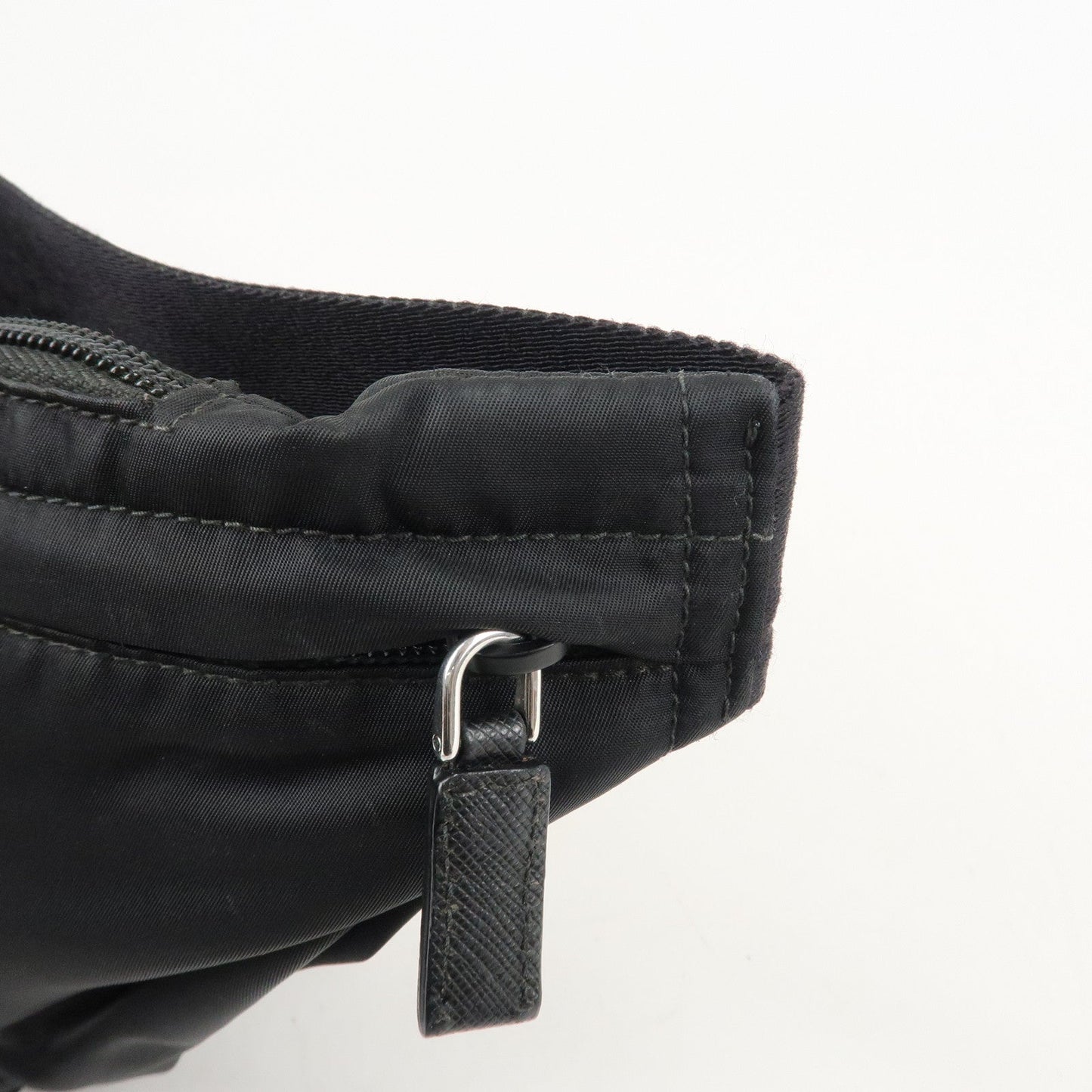 PRADA Logo Nylon Leather Waist Bag Crossbody Bag Black  d