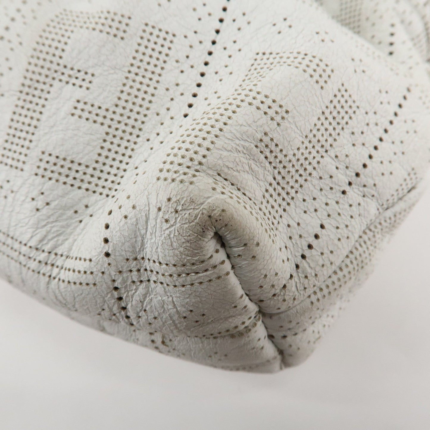 FENDI Zucca Leather Shoulder Bag Hand Bag White 8BR445  d