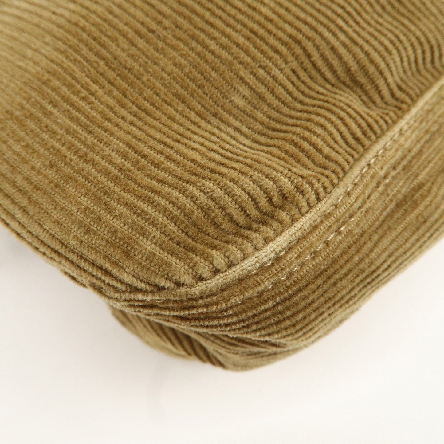 FENDI Mamma Baguette Corduroy Shoulder Bag Khaki 26725  d